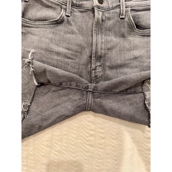 MOTHER Gray Denim Cutoff Shorts | The Hustler Roller Ankle | Size 32 - Picture 3 of 16